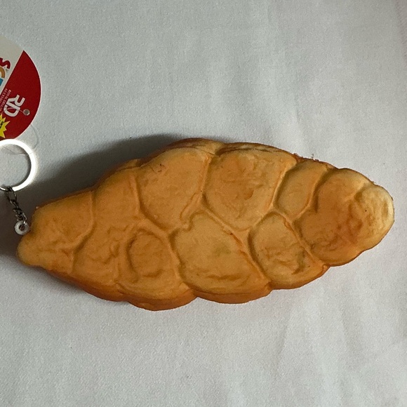 Pretend Bread Croissant Keychain with written Mayonnaise - Picture 10 of 14